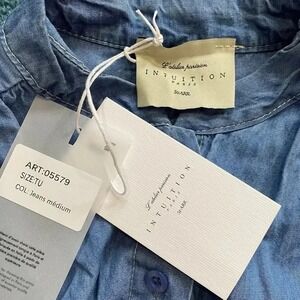 Intuition Paris Women's Ruffled Sleeves Jeans Medium 3e ARR M Loose Top‎ New